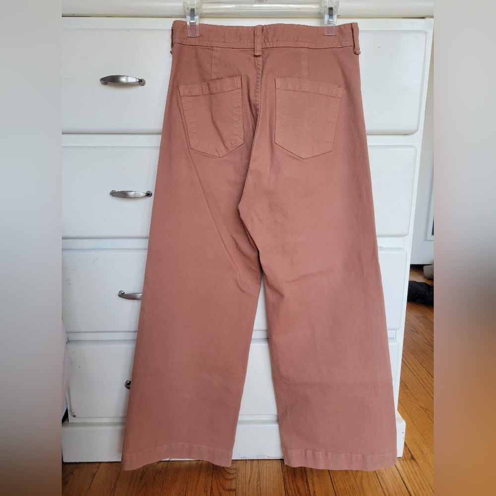 Veronica Beard Jeans Size 28 Cynthia Gaucho Dusty Rose Cropped Wide Leg - Picture 2 of 8